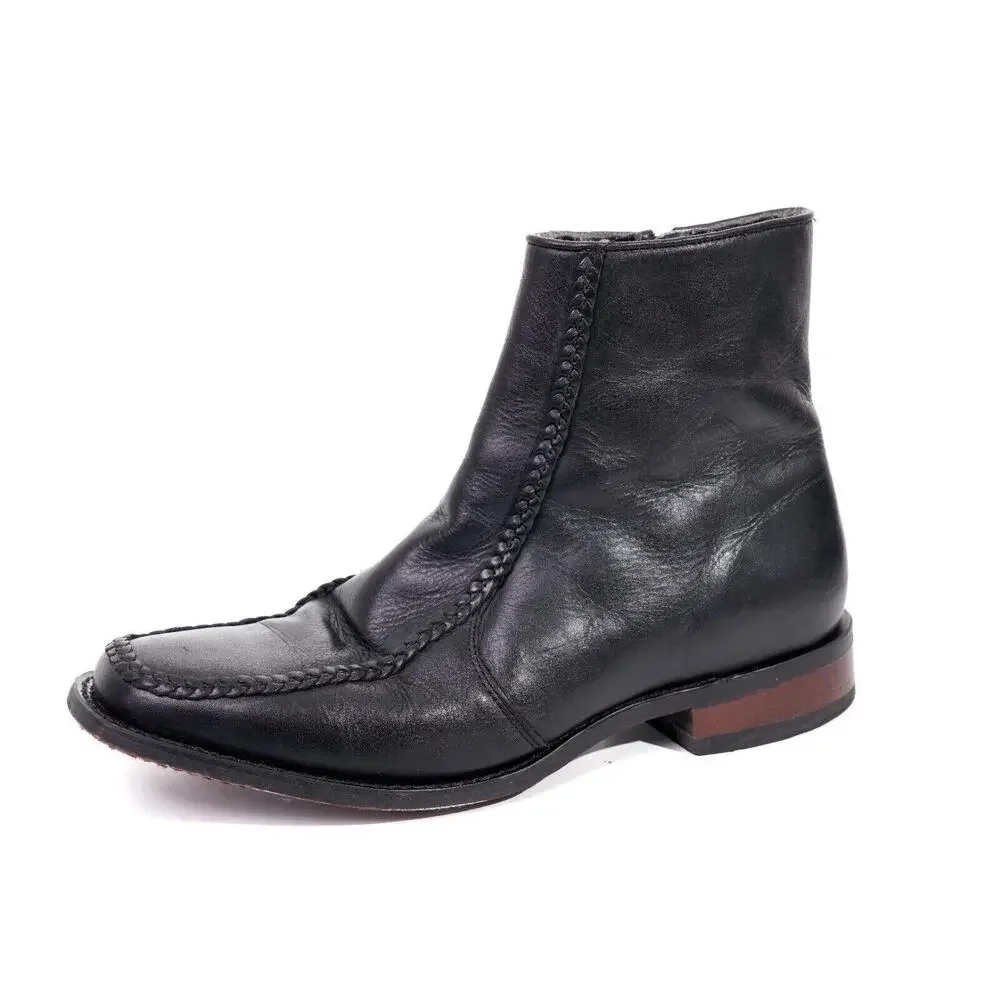 Laredo Richmond Black Leather Side Zip Boot Mens Sz 8.5D Shoes